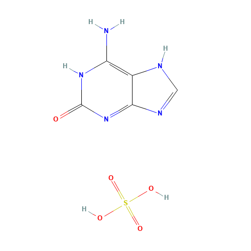 6-AMINO-2-HYDROXYPURINE (CAS: 49722-90-9) - Chemical Structure and Molecular Formula 