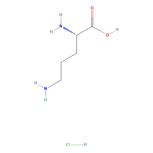 L(+)-Ornithine hydrochloride (CAS: 3184-13-2) - Chemical Structure and Molecular Formula 
