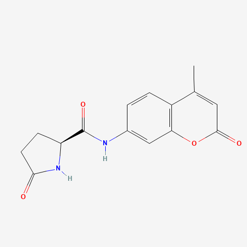 L-PYROGLUTAMIC ACID 4-METHYL-7-COUMARINYLAMIDE HYDRATE (CAS: 66642-36-2) - Chemical Structure and Molecular Formula 