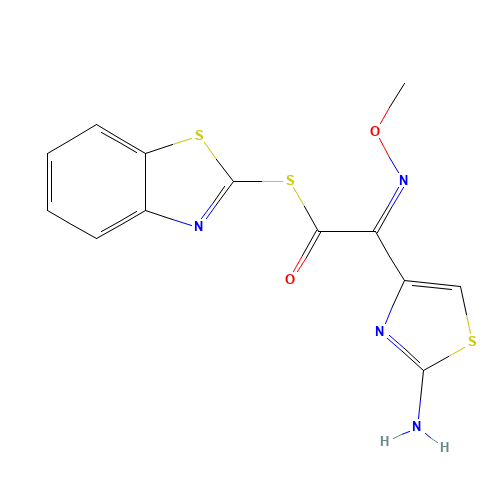 S-2-Benzothiazolyl 2-amino-alpha-(methoxyimino)-4-thiazolethiolacetate (CAS: 80756-85-0) - Related Chemical Product
