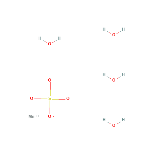 MANGANESE(II) SULFATE TETRAHYDRATE (CAS: 10101-68-5) - Chemical Structure and Molecular Formula 