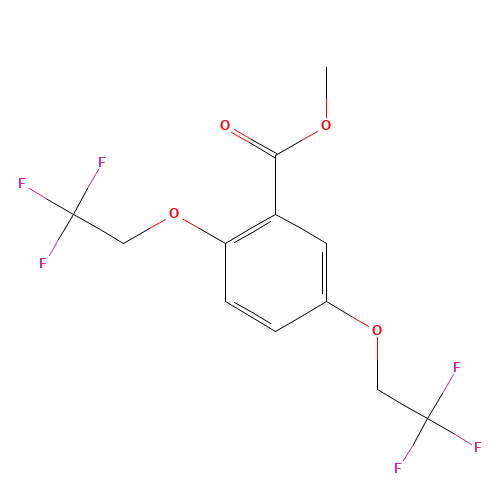 Methyl 2,5-bis(2,2,2-trifluoroethoxy)benzoate (CAS: 175204-89-4) - Chemical Structure and Molecular Formula 