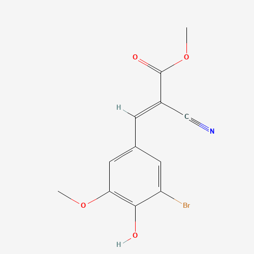 METHYL 3-(3-BROMO-4-HYDROXY-5-METHOXYPHENYL)-2-CYANOACRYLATE (CAS: 158532-02-6) - Chemical Structure and Molecular Formula 