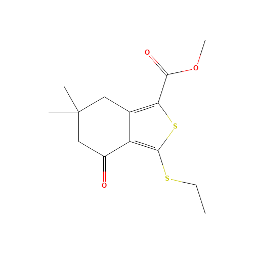METHYL 3-(ETHYLTHIO)-6,6-DIMETHYL-4-OXO-4,5,6,7-TETRAHYDROBENZO[C]THIOPHENE-1-CARBOXYLATE (CAS: 172516-42-6) - Related Chemical Product