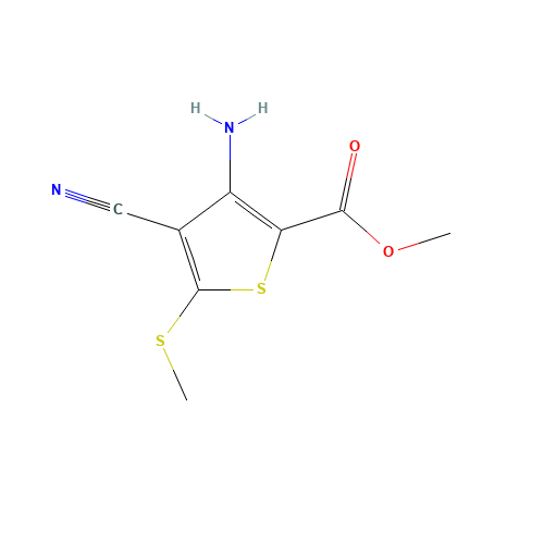 METHYL 3-AMINO-4-CYANO-5-(METHYLTHIO)THIOPHENE-2-CARBOXYLATE (CAS: 129332-45-2) - Chemical Structure and Molecular Formula 