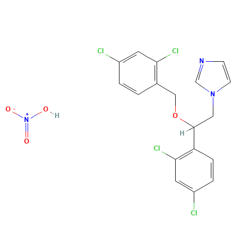 Miconazole nitrate (CAS: 22832-87-7) - Chemical Structure and Molecular Formula 