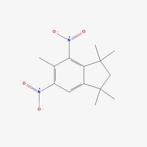 1,1,3,3,5-PENTAMETHYL-4,6-DINITROINDANE (CAS: 116-66-5) - Chemical Structure and Molecular Formula 