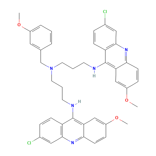 N'-(6-CHLORO-2-METHOXY-9-ACRIDINYL)-N-[3-[(6-CHLORO-2-METHOXY-9-ACRIDINYL)AMINO]PROPYL]-N-[(3-METHOXYPHENYL)METHYL]-1,3-PROPANEDIAMINE (CAS: 222051-76-5) - Related Chemical Product