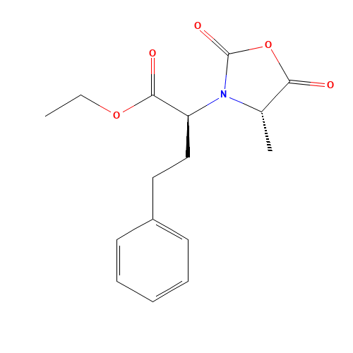Ethyl (S)-2-[(S)-4-methyl-2,5-dioxo-1,3-oxazolidin-3-yl]-4-phenylbutyrate (CAS: 84793-24-8) - Chemical Structure and Molecular Formula 