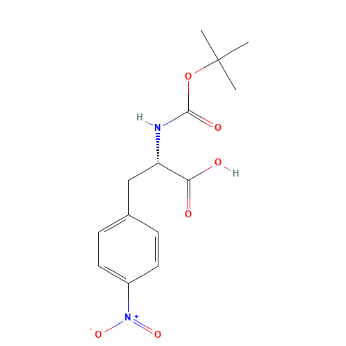 BOC-4-NITRO-L-PHENYLALANINE (CAS: 103451-56-5) - Chemical Structure and Molecular Formula 