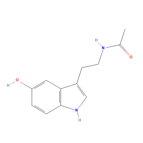 N-ACETYL-5-HYDROXYTRYPTAMINE (CAS: 1210-83-9) - Chemical Structure and Molecular Formula 