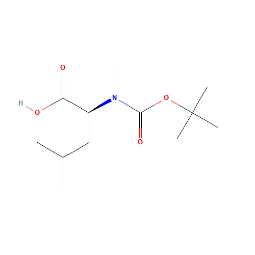 Boc-N-methyl-L-leucine (CAS: 53363-89-6) - Chemical Structure and Molecular Formula 