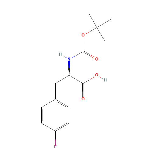 BOC-D-4-Fluorophe (CAS: 57292-45-2) - Chemical Structure and Molecular Formula 