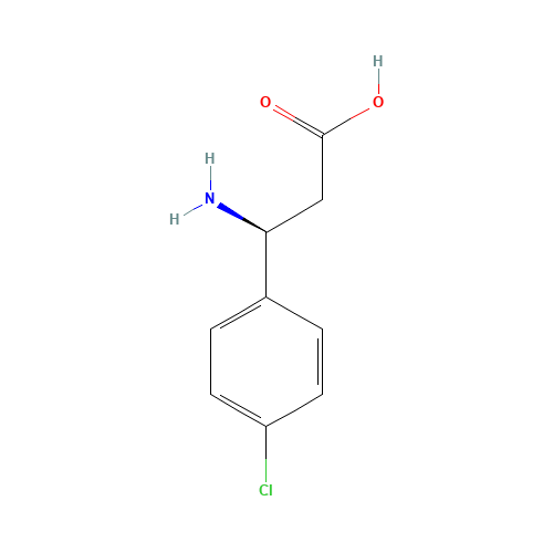 (S)-3-AMINO-3-(4-CHLORO-PHENYL)-PROPIONIC ACID (CAS: 131690-60-3) - Chemical Structure and Molecular Formula 