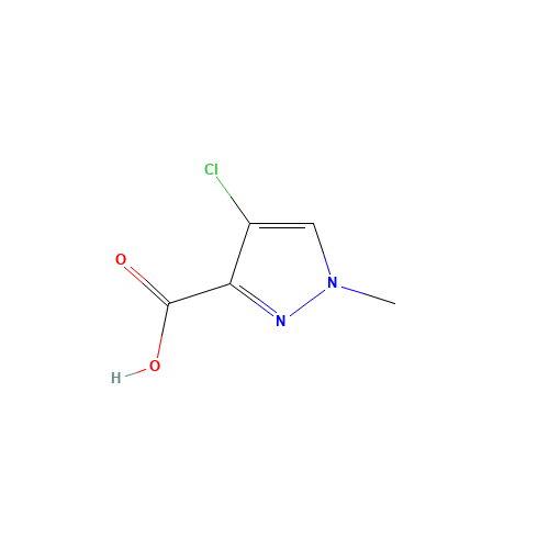 4-Chloro-1-methyl-1H-pyrazole-3-carboxylic acid (CAS: 84547-85-3) - Chemical Structure and Molecular Formula 
