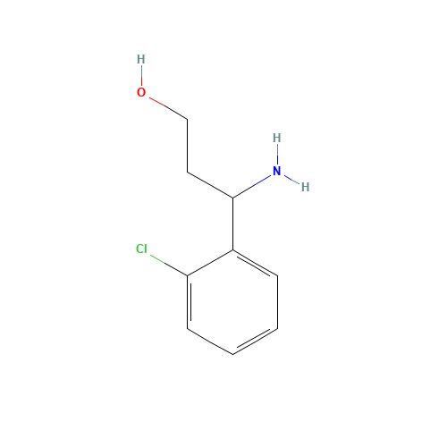 3-AMINO-3-(2-CHLORO-PHENYL)-PROPAN-1-OL (CAS: 21464-51-7) - Chemical Structure and Molecular Formula 
