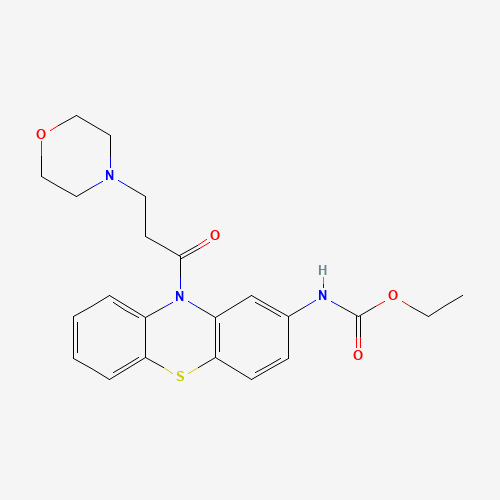 CARBAMIC ACID,[10-[3-(4-MORPHOLINYL)-1-OXOPROPYL]-10H-PHENOTHIAZIN-2-YL]-,ETHYL ESTER (CAS: 31883-05-3) - Chemical Structure and Molecular Formula 