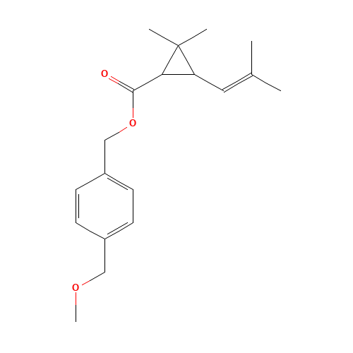 2,2-Dimethyl-3-(2-methylpropyl)cyclopropanecarboxylic acid p-(methoxymethyl)benzyl ester (CAS: 34388-29-9) - Chemical Structure and Molecular Formula 