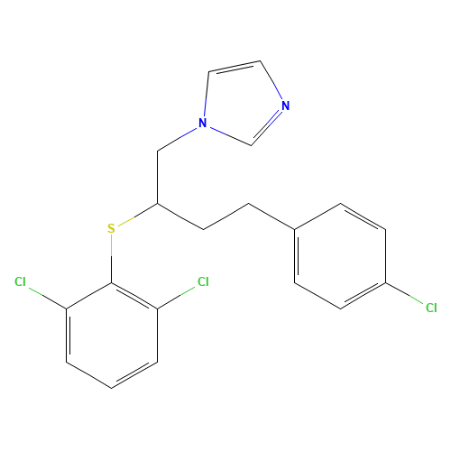 Butoconazole (CAS: 64872-76-0) - Chemical Structure and Molecular Formula 