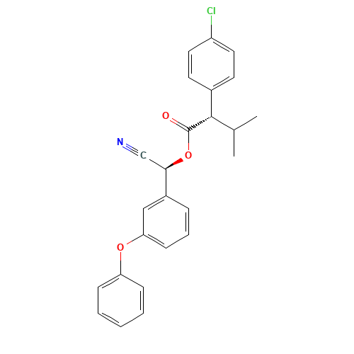 Esfenvalerate (CAS: 66230-04-4) - Chemical Structure and Molecular Formula 