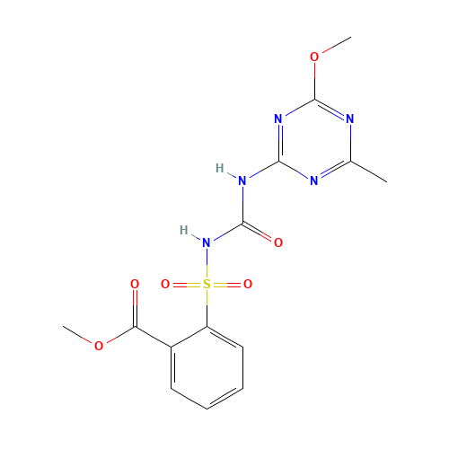 2-[[[[(4-Methoxy-6-methyl-1,3,5-triazin-2-yl)amino]carbonyl]amino]sulfonyl]benzoic acid methyl ester (CAS: 74223-64-6) - Related Chemical Product