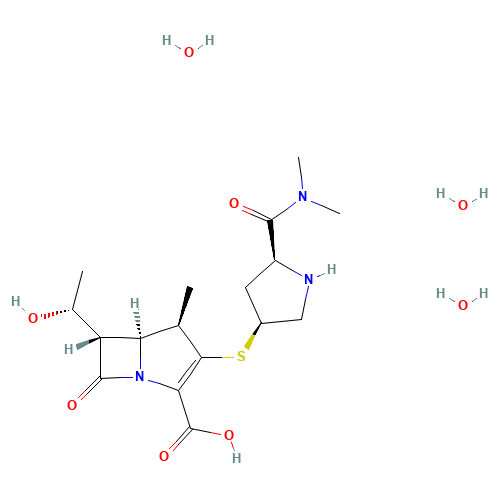 (4R,5S,6S)-3-[[(3S,5S)-5-(Dimethylcarbamoyl)pyrrolidin-3-yl]thio]-6-[(1R)-1-hydroxyethyl]-4-methyl-7-oxo-1-azabicyclo[3.2.0]hept-2-ene-2-carboxylic acid (CAS: 119478-56-7) - Related Chemical Product