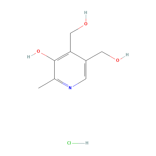 Pyridoxine hydrochloride (CAS: 58-56-0) - Chemical Structure and Molecular Formula 