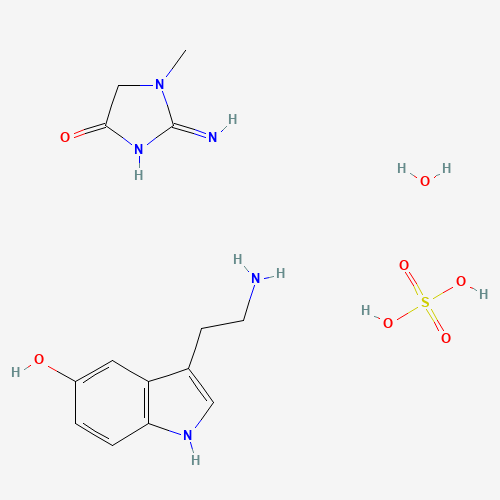 SEROTONIN CREATININE SULFATE MONOHYDRATE (CAS: 61-47-2) - Chemical Structure and Molecular Formula 