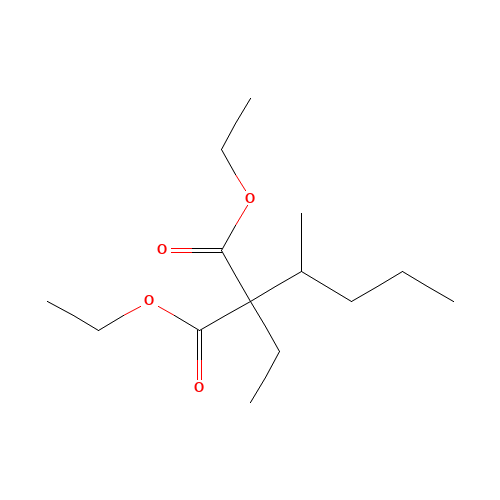 Diethyl ethyl(1-methylbutyl)malonate (CAS: 76-72-2) - Chemical Structure and Molecular Formula 