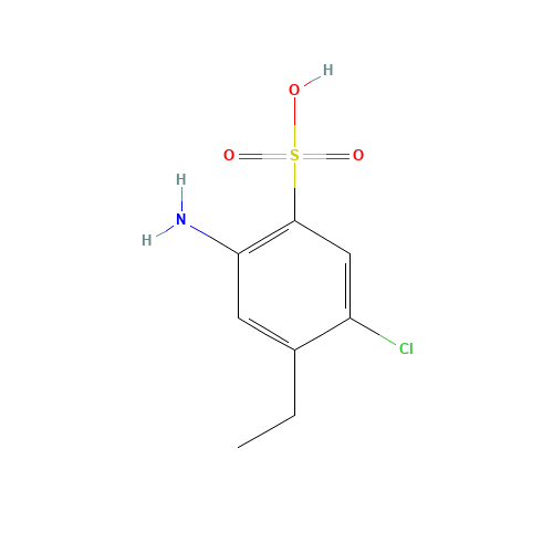 6-CHLORO-3-AMINOETHYLBENZENE-4-SULFONIC ACID (CAS: 88-56-2) - Chemical Structure and Molecular Formula 