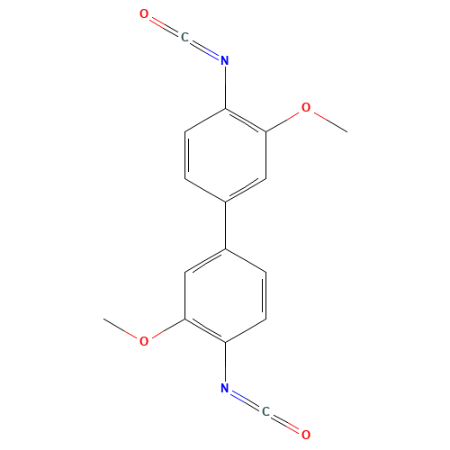 3,3'-DIMETHOXY-4,4'-BIPHENYLENE DIISOCYANATE (CAS: 91-93-0) - Chemical Structure and Molecular Formula 