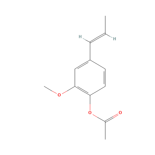 1-ACETOXY-2-METHOXY-4-(1-PROPENYL)BENZENE (CAS: 93-29-8) - Chemical Structure and Molecular Formula 