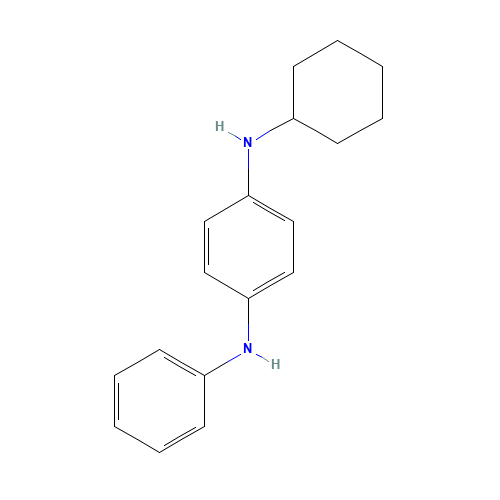 N-PHENYL-N'-CYCLOHEXYL-P-PHENYLENEDIAMINE (CAS: 101-87-1) - Chemical Structure and Molecular Formula 