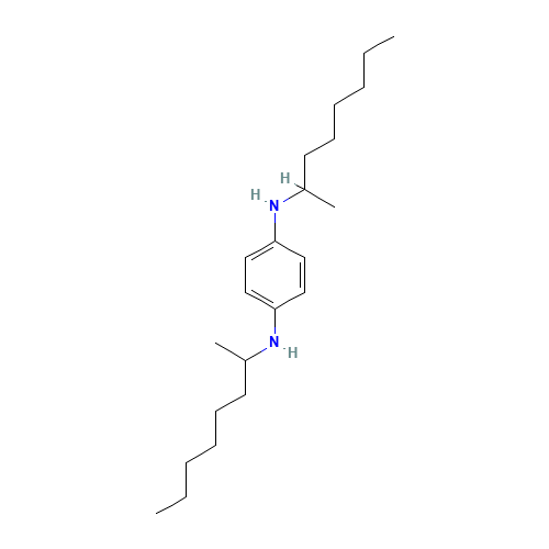 N,N'-BIS(1-METHYLHEPTYL)-P-PHENYLENEDIAMINE (CAS: 103-96-8) - Chemical Structure and Molecular Formula 