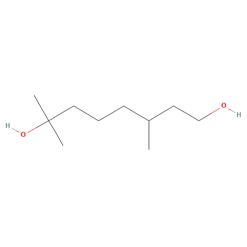 HYDROXYCITRONELLOL (CAS: 107-74-4) - Chemical Structure and Molecular Formula 