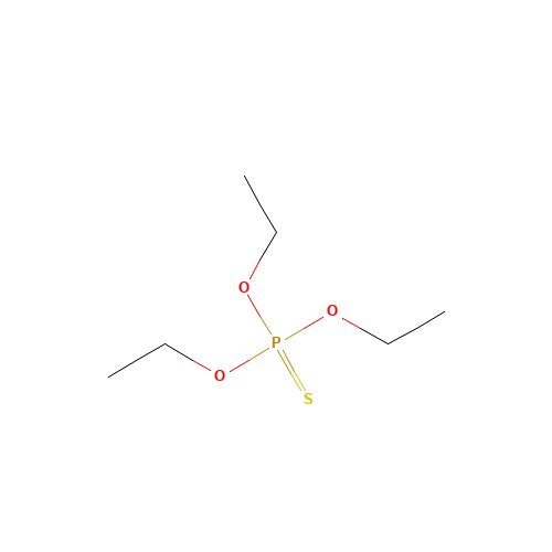 O,O,O-TRIETHYLPHOSPHOROTHIOATE (CAS: 126-68-1) - Chemical Structure and Molecular Formula 