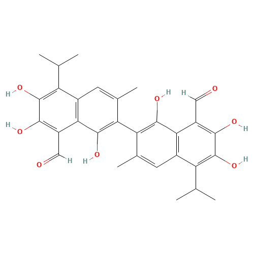 GOSSYPOL (CAS: 303-45-7) - Chemical Structure and Molecular Formula 