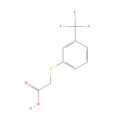2-(4-(TRIFLUOROMETHYL)PHENYLTHIO)ACETIC ACID (CAS: 349-83-7) - Chemical Structure and Molecular Formula 