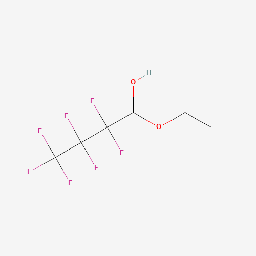HEPTAFLUOROBUTYRALDEHYDE ETHYL HEMIACETAL (CAS: 356-26-3) - Chemical Structure and Molecular Formula 