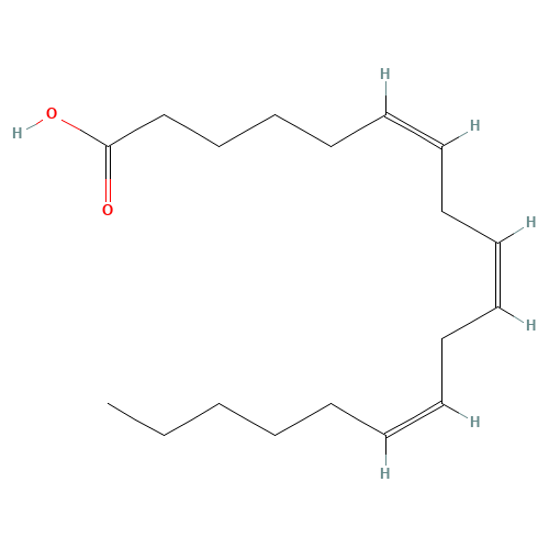 gamma-Linolenic acid (CAS: 506-26-3) - Chemical Structure and Molecular Formula 