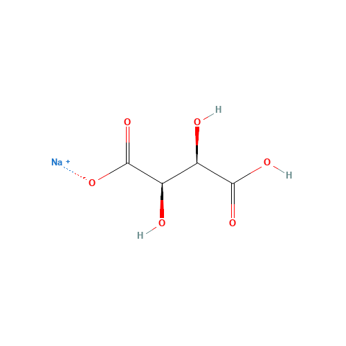 SODIUM BITARTRATE (CAS: 526-94-3) - Chemical Structure and Molecular Formula 
