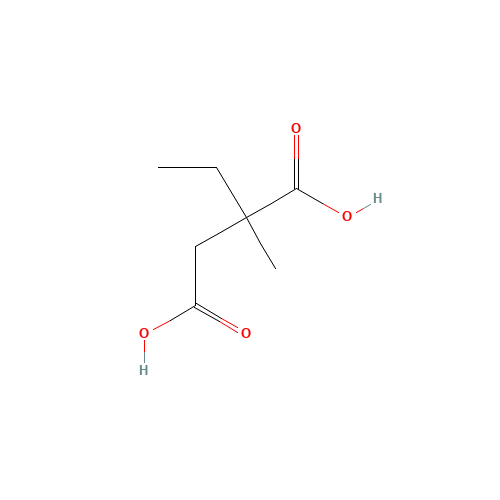 1-ETHYL-1-METHYLSUCCINIC ACID (CAS: 631-31-2) - Chemical Structure and Molecular Formula 