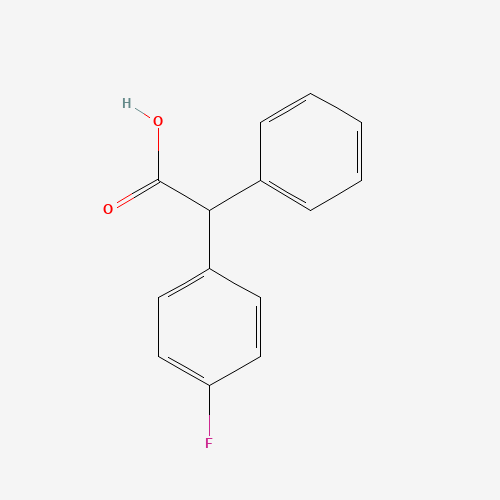 2-(4-FLUOROPHENYL)-2-PHENYLACETIC ACID (CAS: 723-69-3) - Chemical Structure and Molecular Formula 
