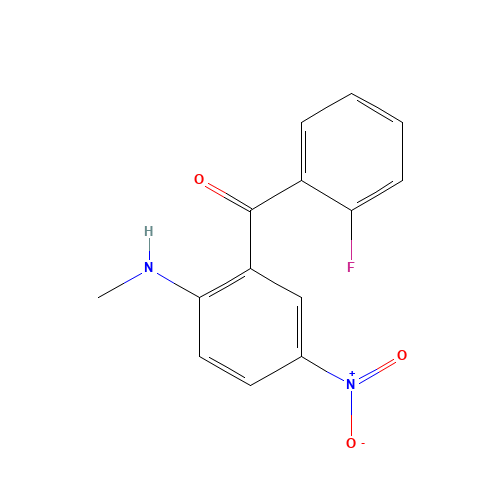 2'-FLUORO-2-METHYLAMINO-5-NITROBENZOPHENONE (CAS: 735-06-8) - Related Chemical Product