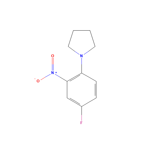 1-(4-FLUORO-2-NITROPHENYL)PYRROLIDINE (CAS: 778-56-3) - Chemical Structure and Molecular Formula 
