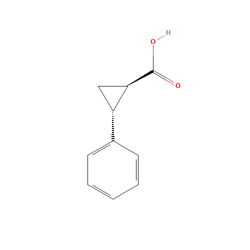TRANS-2-PHENYL-1-CYCLOPROPANECARBOXYLIC ACID (CAS: 939-90-2) - Chemical Structure and Molecular Formula 