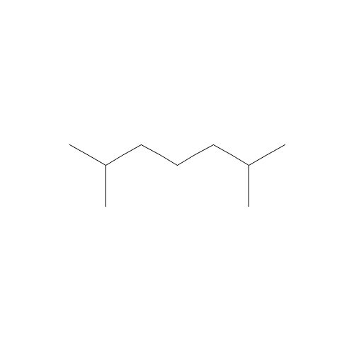 2,6-DIMETHYLHEPTANE (CAS: 1072-05-5) - Chemical Structure and Molecular Formula 