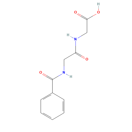 BENZOYL-GLYCYL-GLYCINE (CAS: 1145-32-0) - Chemical Structure and Molecular Formula 