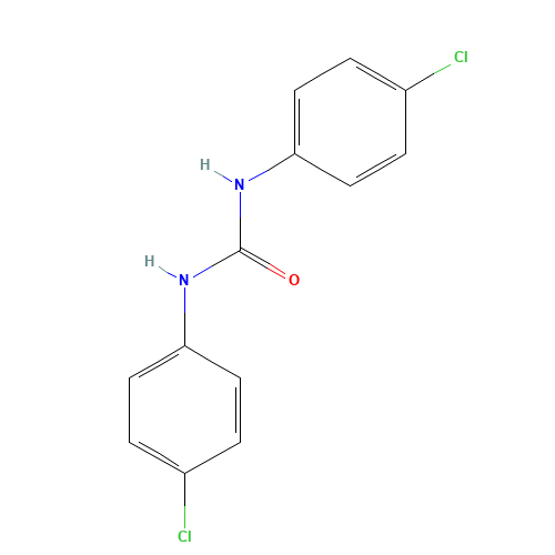 N,N'-BIS(P-CHLOROPHENYL)UREA (CAS: 1219-99-4) - Chemical Structure and Molecular Formula 
