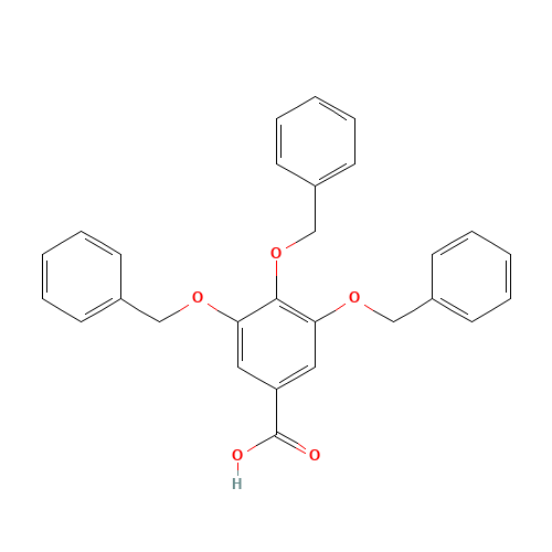 3,4,5-TRIS(BENZYLOXY)BENZOIC ACID (CAS: 1486-48-2) - Chemical Structure and Molecular Formula 